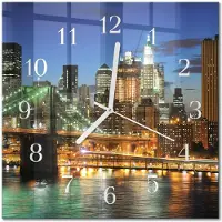 Drukarnia Piga Tulup Glasuhr Wanduhr Küchenuhr Echt-Glas 30x30 cm Modern Dekorativ Geräuschlos Weiße Zeiger - Horizont