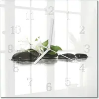 Drukarnia Piga Tulup Glasuhr Wanduhr Küchenuhr Echt-Glas 30x30 cm Modern Dekorativ Geräuschlos Weiße Zeiger - Zen-Steine