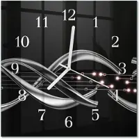 Drukarnia Piga Tulup Glasuhr Wanduhr Küchenuhr Echt-Glas 30x30 cm Modern Dekorativ Geräuschlos Weiße Zeiger - Abstraktion