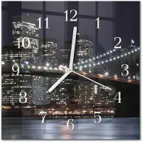 Drukarnia Piga Tulup Glasuhr Wanduhr Küchenuhr Echt-Glas 30x30 cm Modern Dekorativ Geräuschlos Weiße Zeiger - Horizont