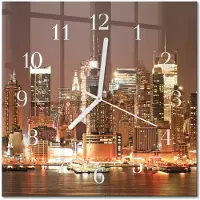 Drukarnia Piga Tulup Glasuhr Wanduhr Küchenuhr Echt-Glas 30x30 cm Modern Dekorativ Geräuschlos Weiße Zeiger - Horizont