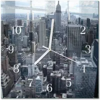 Drukarnia Piga Tulup Glasuhr Wanduhr Küchenuhr Echt-Glas 30x30 cm Modern Dekorativ Geräuschlos Weiße Zeiger - Horizont