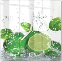 Drukarnia Piga Tulup Glasuhr Wanduhr Küchenuhr Echt-Glas 30x30 cm Modern Dekorativ Geräuschlos Weiße Zeiger - Kalziumkarbonat