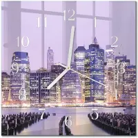 Drukarnia Piga Tulup Glasuhr Wanduhr Küchenuhr Echt-Glas 30x30 cm Modern Dekorativ Geräuschlos Weiße Zeiger - Horizont
