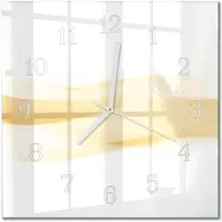 Drukarnia Piga Tulup Glasuhr Wanduhr Küchenuhr Echt-Glas 30x30 cm Modern Dekorativ Geräuschlos Weiße Zeiger - Abstrakte Welle