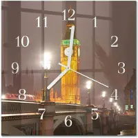 Drukarnia Piga Tulup Glasuhr Wanduhr Küchenuhr Echt-Glas 30x30 cm Modern Dekorativ Geräuschlos Weiße Zeiger - Big Ben