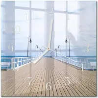 Drukarnia Piga Tulup Glasuhr Wanduhr Küchenuhr Echt-Glas 30x30 cm Modern Dekorativ Geräuschlos Weiße Zeiger - Pier