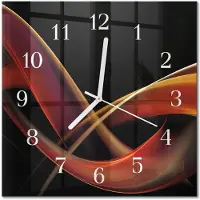 Drukarnia Piga Tulup Glasuhr Wanduhr Küchenuhr Echt-Glas 30x30 cm Modern Dekorativ Geräuschlos Weiße Zeiger - Abstraktion