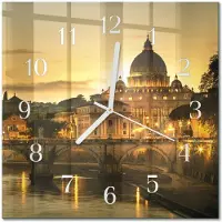 Drukarnia Piga Tulup Glasuhr Wanduhr Küchenuhr Echt-Glas 30x30 cm Modern Dekorativ Geräuschlos Weiße Zeiger - Basilika
