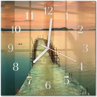 Drukarnia Piga Tulup Glasuhr Wanduhr Küchenuhr Echt-Glas 30x30 cm Modern Dekorativ Geräuschlos Weiße Zeiger - Netzwerk