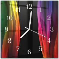Drukarnia Piga Tulup Glasuhr Wanduhr Küchenuhr Echt-Glas 30x30 cm Modern Dekorativ Geräuschlos Weiße Zeiger - Abstraktion