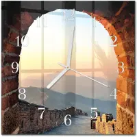 Drukarnia Piga Tulup Glasuhr Wanduhr Küchenuhr Echt-Glas 30x30 cm Modern Dekorativ Geräuschlos Weiße Zeiger - Chinesische Mauer