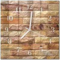 Drukarnia Piga Tulup Glasuhr Wanduhr Küchenuhr Echt-Glas 30x30 cm Modern Dekorativ Geräuschlos Weiße Zeiger - Ziegel