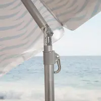 OEM Strandscherm 220 cm UV50 winddicht 8 glasvezelribben kantelbare stalen mast 28/32 mm