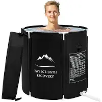 Markenlos Faltbare Badewanne für Erwachsene - Inklappbares Spa & Kaltbad - Temperaturbeständig, 75x68 cm