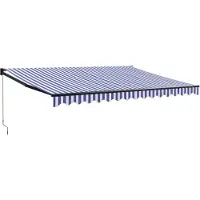 vidaXL Markise Einziehbar Blau und Weiß 4x3 m Stoff und Aluminium