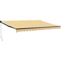 vidaXL Markise Einziehbar Gelb und Weiß 4x3 m Stoff und Aluminium