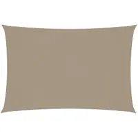 OEM Rechte Sonnensegel - 2 x 4 m - Braun - Wasserdicht & UV-schutzfähig - Polyurethanbehafteter Sonnenschirm - Ideal für Balkon & Terras - Mit Seilen & Stahlbeschlägen