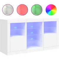 vidaXL Sideboard mit LED-Leuchten Weiß 123x37x67 cm