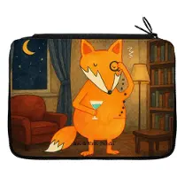 Mr. & Mrs. Panda Etui Fuchs Lord Design - Weiß - Geschenk, Federmäppchen, Schick, Cocktail, Federpenal, Federmappe, Motivation Spruch, Stifteetui, Monokel, Neugierig