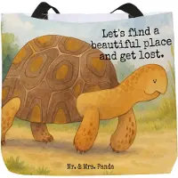 Mr. & Mrs. Panda Reisetasche Schildkröte Marschieren Design - Weiß - Geschenk, Strandtasche, Schildkröten, Tasche, Inspiration, Lieblingsmensch, Laptoptasche, Stoffbeutel