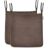Unyqoos 2er-Set Sitzkissen – 1x Visco-Schaum + 1x Stoffkissen, Braun, Ø 42 cm, ergonomisches Sitzpolster für Stuhl, Sofa & Garten