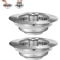 OEM 2-in-1 Gootsteenzufahrfilter, krasbeständig, für Abflussrohre mit 2,96-3,42 Zoll Durchmesser und einer Tiefe von mehr als 1,46 Zoll, mit Korrosionsschutz