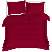 Cotton World Baumwolle World Bettwäsche 160x200 Rot mit Volant