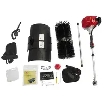 StarTech.com Benzin Kehrmaschine - Handgeführter Power Besen - 2-Takt Motor 2,3 PS - 8 500 U/min - 52 cm Nylonbürste - Verstellbare Geschwindigkeit - 1 l Tank - Rot