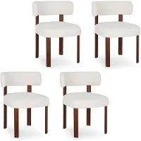 COLAMY 4er-Set Esszimmerstühle aus Massivholz, klares und warmes Design, abgerundete Rückenlehne passend zur Rückenkontur, optimaler Komfort, Beige