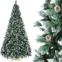 StarTech.com Künstlicher Weihnachtsbaum - Tanne 150 cm 5 ft - Schneeeffekt mit Tannenzapfen - Dicht und buschig - PVC PE - Grün mit Schnee
