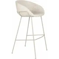 Zuiver Barhocker Feston 2er-Set, Beige mit Stahlgestell 54,5x54x100 cm