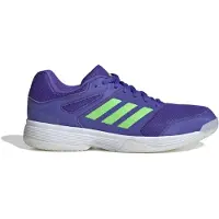 Adidas Hallenschuh PERFORMANCE "SPEEDCOURT", Herren, Gr. 46, lila (solar lila, screaming grün, ftwr weiß), Synthetik, Textil, Schuhe Hallenschuh, geeignet für jeden Hallensport