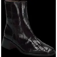 Wonders für Damen. D-1601_2415_5792 Ayla 01 Stiefeletten aus Leder Coco Schwarz (40), 5 bis 8 cm, Reißverschluss, Lässig, Klassisch, Lackled