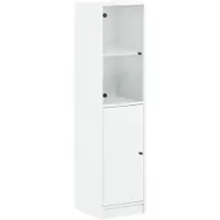 vidaXL Highboard mit Glastür Weiß 35x37x142 cm