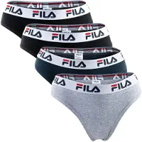 FILA Slip "Slip 4er Pack", Damen, Gr. XL, bunt (schwarz, grau, marine), Obermaterial: 95% Baumwolle CO. 5% Elasthan EL., Unterhosen Slip