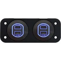 Proride 12-24V USB-C KFZ-Ladegerät 2x USB-C 100W+20W Blau (2 St.)