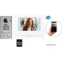 Aiphone Video-Kit JO WLAN, Zamak-Aufputzstation, 7-Touchscreen-Monitor & Netzteil - - JOS1VW"