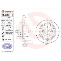 Brembo Bremsscheibe 08d88211 284mm 10mm für KIA