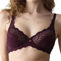 Triumph Bügel-BH "Amourette W", Damen, Gr. 85, Cup E, claret, Spitze, Obermaterial: 62% Polyamid, 24% Elasthan, 8% Lyocell, 6% Polyester, BHs Bügel-BH, Stretch-Spitze
