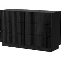 Mirjan 24 Kommode Liverti 6S, Stilvoll Wohnzimmer, Kommode mit sechs Schubladen (Farbe: Schwarz)