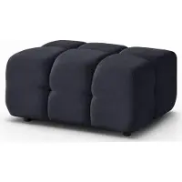 EURO-MEBLE Hocker BONA, Polsterhocker, Sitzhocker, Fußhocker, Pouf, Ottoman, Wohnzimmer [Schwarz: Raven 18]