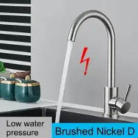StarTech.com Küchenarmatur - Niederdruck Einlochmischer - 360° Schwenkbar - Ausziehbare Spülbrause - Heiß/Kalt Einhebel - Edelstahl - Gebürstetes Nickel DY D