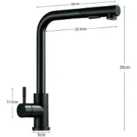 StarTech.com Spültischarmatur - Ausziehbare Küchenarmatur - Einhebelmischer - 360° schwenkbar - 2-Strahl Brause - Messing - Matt Schwarz