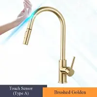 StarTech.com Küchenarmatur - Sensor Wasserhahn - Ausziehbrause - 360° Schwenkbar - Heiß/Kalt - SUS304 Edelstahl - Gebürstetes Gold