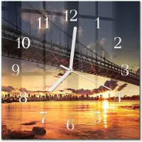 Drukarnia Piga Tulup Glasuhr Wanduhr Küchenuhr Echt-Glas 30x30 cm Modern Dekorativ Geräuschlos Weiße Zeiger - Bridge River