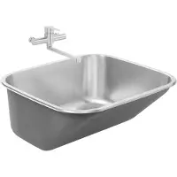 StarTech.com Edelstahl Spülbecken - Waschbecken für Hauswirtschaft und Garten - Einzelbecken - Mit Wasserhahn - Aufsatzmontage - 50x45x20 cm - Ca. 30 l - Silber