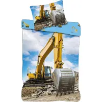 BrandMac Baby & Kleinkind Bettwäsche-Set "Bagger" Baustelle, 100x135 & 40x60