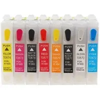 Inkpro Wiederbefüllbare Tintenpatronen T0870-T0879 mit Auto Reset Chips für Epson Stylus Photo R1900 (T0870, T0871, T0872, T0873, T0874, T0877, T0878, T0879)