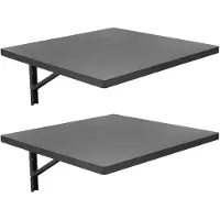 StarTech.com Wandmontierter klappbarer Arbeitstisch - 2er Set Werkbank - 230 kg Tragkraft - Stahl-Holz Platte 60x58 cm - für Küche Garage Werkstatt - schwarz